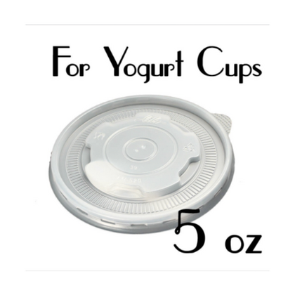 UNIQIFY 5 oz Clear Flat Ice Cream Cup Lids